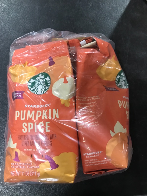 Photo 1 of 3 BAGS Starbucks Coffee, Ground, Pumpkin Spice - 11 oz