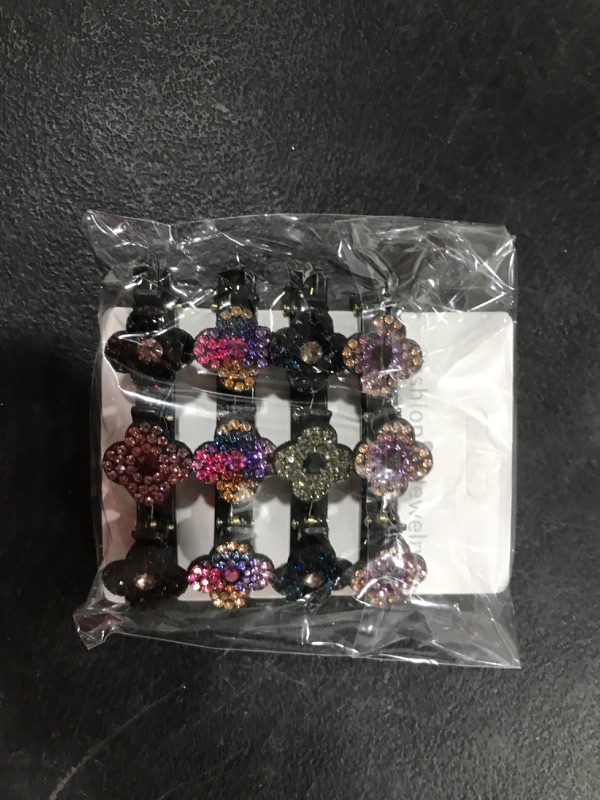 Photo 2 of 4PCS Sparkling Crystal Stone Braided Hair Clips, 