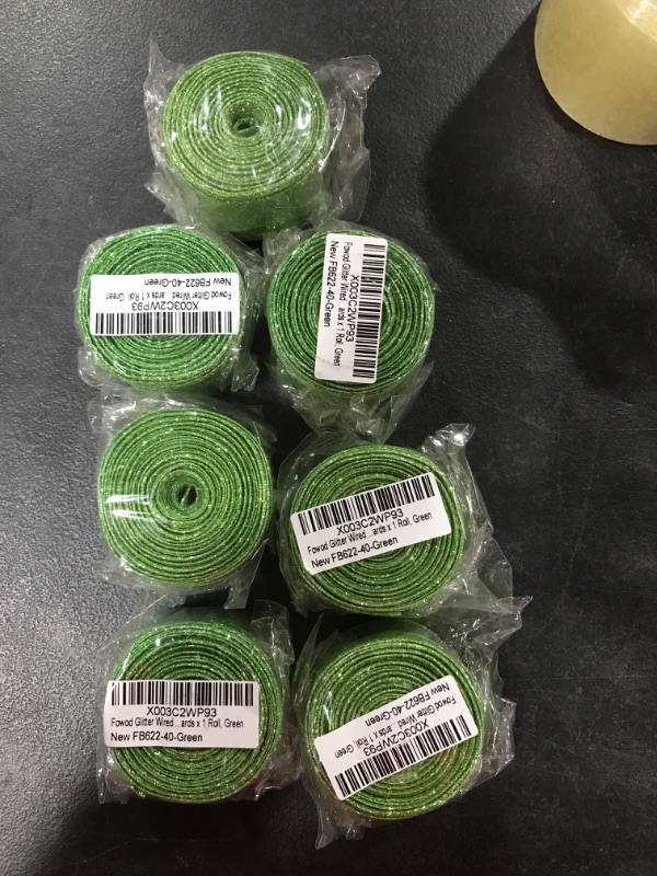 Photo 2 of 7 PKS Glitter Wired Ribbon DIY Crafts,1.5 Inch x 10 Yards x 1 Roll, Green 