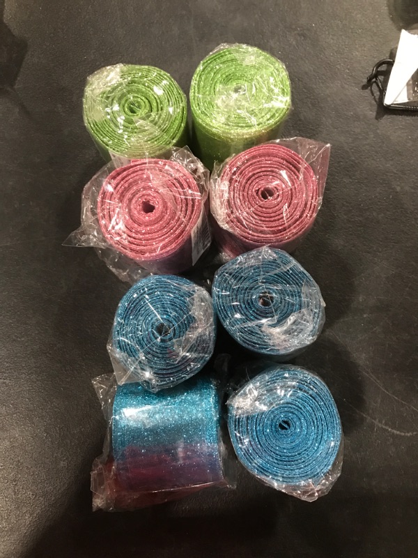 Photo 1 of 8 ROLLS MULTI COLORS WIRED  10 Yards. Ribbon Decorative for DIY Crafts and Gift Wrapping -