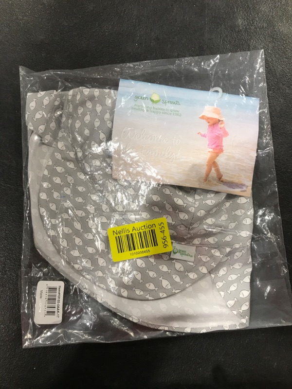 Photo 2 of Flap Sun Protection Hat | UPF 50+ all-day sun protection for head, neck, & eyes 9-12 Months Gray Fish Geo