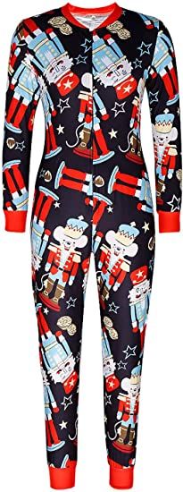 Photo 1 of Christmas Onesie Pajamas for Women,Sexy Ugly Printed One Piece Xmas Pajama Loungewear Jumpsuit Rompers Clubwear 