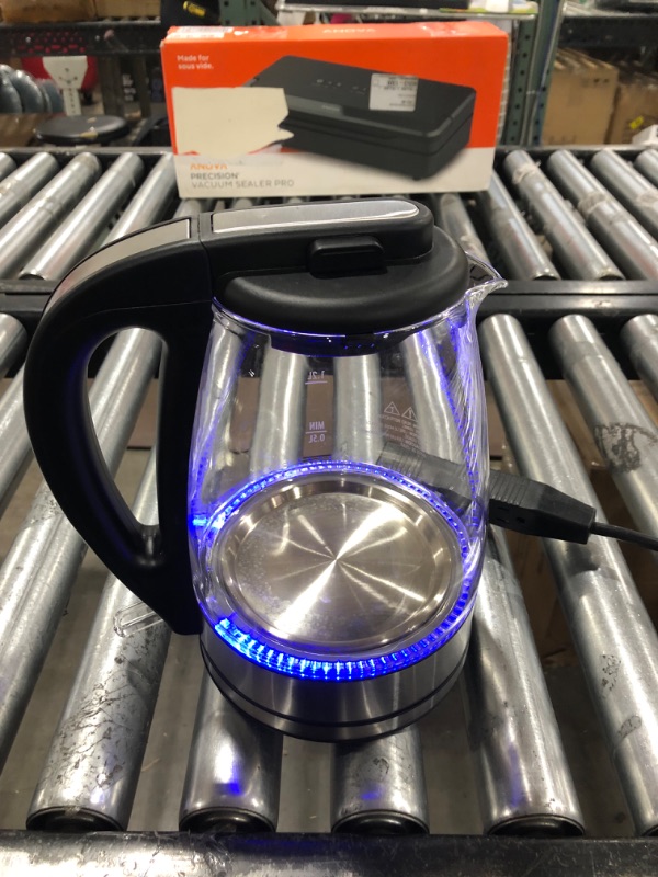 Photo 2 of Hamilton Beach Glass Electric Tea Kettle, Water Boiler & Heater, 1.7 L, Cordless, LED Indicator, Built-in Mesh Filter, Auto-Shutoff & Boil-Dry Protect
