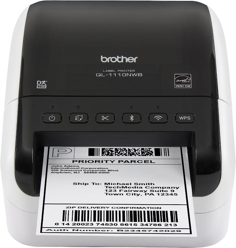 Photo 1 of Brother QL-1110NWB Wide Format, Postage and Barcode Professional Thermal Label Printer with Wireless Connectivity
