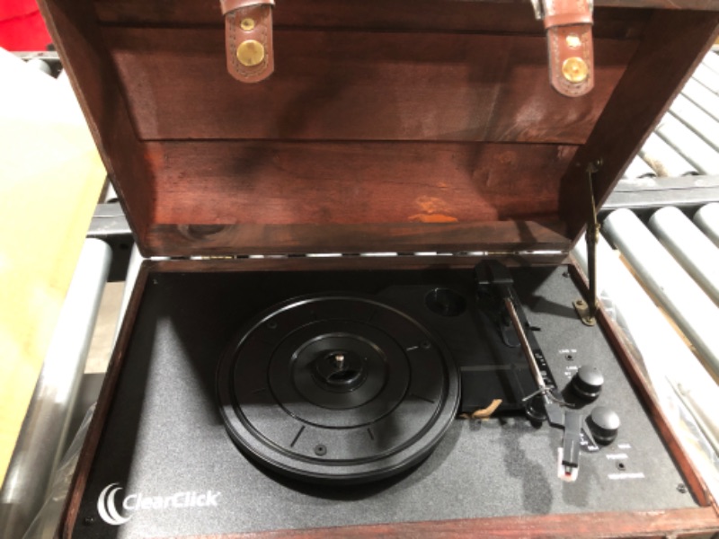 Photo 1 of ClearClick Vintage Suitcase Turntable with Bluetooth & USB - Classic Wooden Retro Style