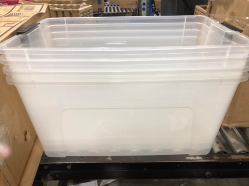 Photo 1 of 4 clear storage bins lids not included