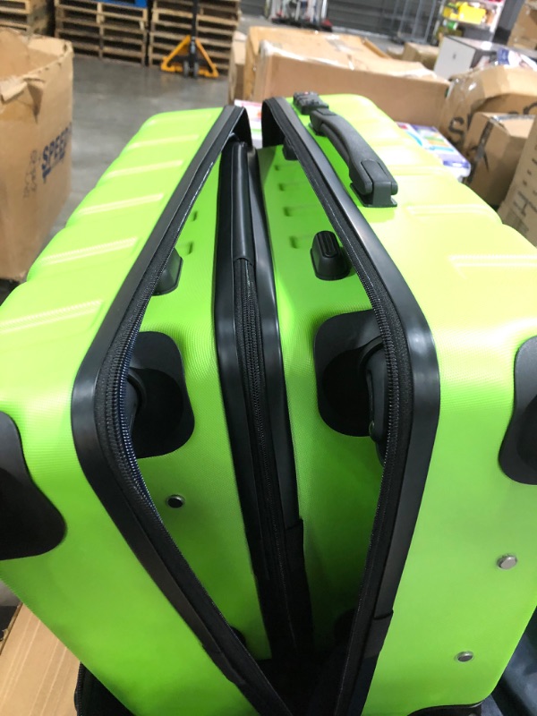 Photo 4 of Coolife Luggage 3 Piece Set Suitcase Spinner Hardshell Lightweight TSA Lock 4 Piece Set apple green2