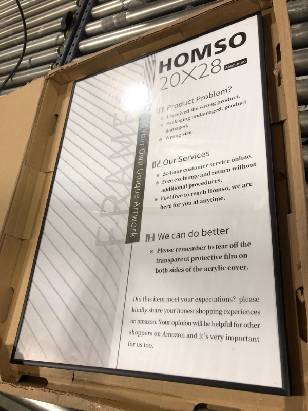 Photo 1 of Homso 20x28 Poster Picture Frame Black Thin Metal Photo Frame with Polished Plexiglass for Wall Mounting Horizontally and Vertically 20x28 Black