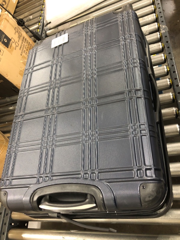 Photo 2 of Ben Sherman Nottingham Lightweight Hardside 4-Wheel Spinner Travel Luggage, Navy, 28-inch Checked 28-inch Checked Navy