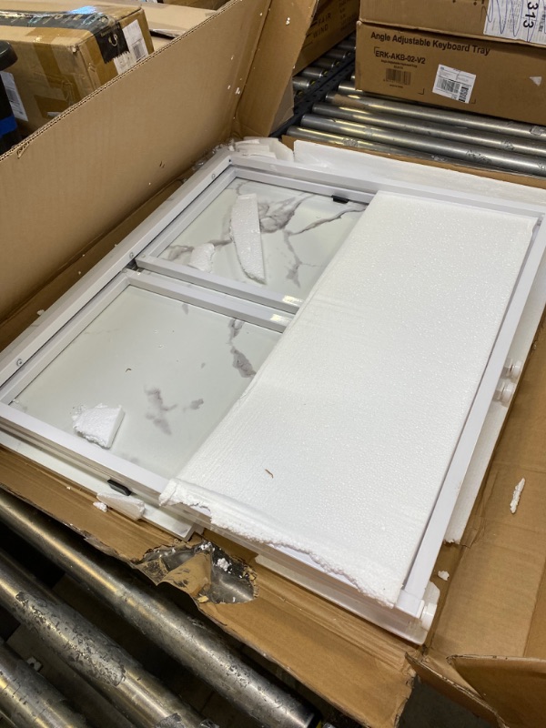 Photo 1 of Leopard Outdoor Products Folding Computer Desk for Small Spaces, Space-Saving Home Office Desk, Foldable Computer Table, Laptop Table, Writing Desk, Compact Study Reading Table (Marble White)