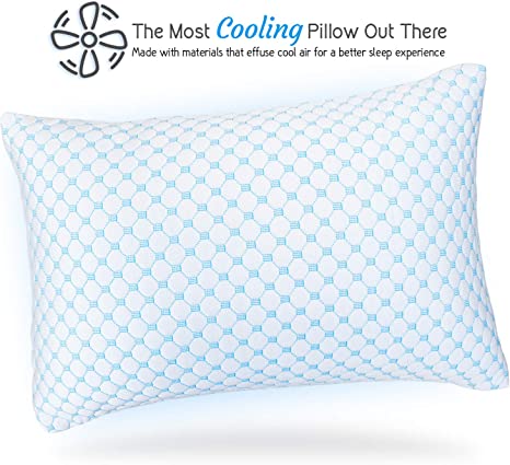 Photo 1 of  Cooling Shredded Memory Foam Pillows, Gel Infused Cool Pillow, Adjustable Cooling Pillows for Sleeping, Breathable King Size Pillows Washable Bed Pillow Cover 1 PC