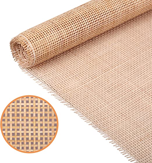 Photo 1 of 24" Width Natural Square Cane Webbing 5Feet, Rattan Webbing Roll for Caning Projects, Woven Open Mesh Cane for Furniture, Chair, Cabinet, Ceiling, Bed