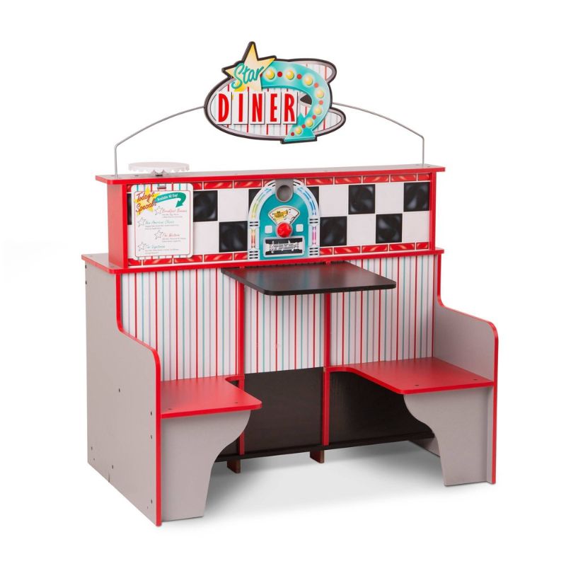 Photo 1 of Melissa & Doug Double-Sided Wooden Star Diner Restaurant Play Space
