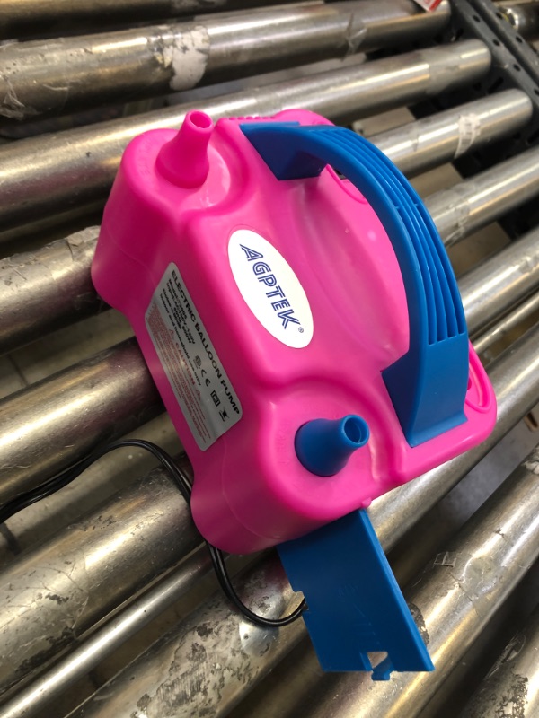 Photo 1 of Agptek Electric Air Balloon Pump 110V 600W Rose Red Portable Dual Nozzle Inflator Blower for Party Decoration