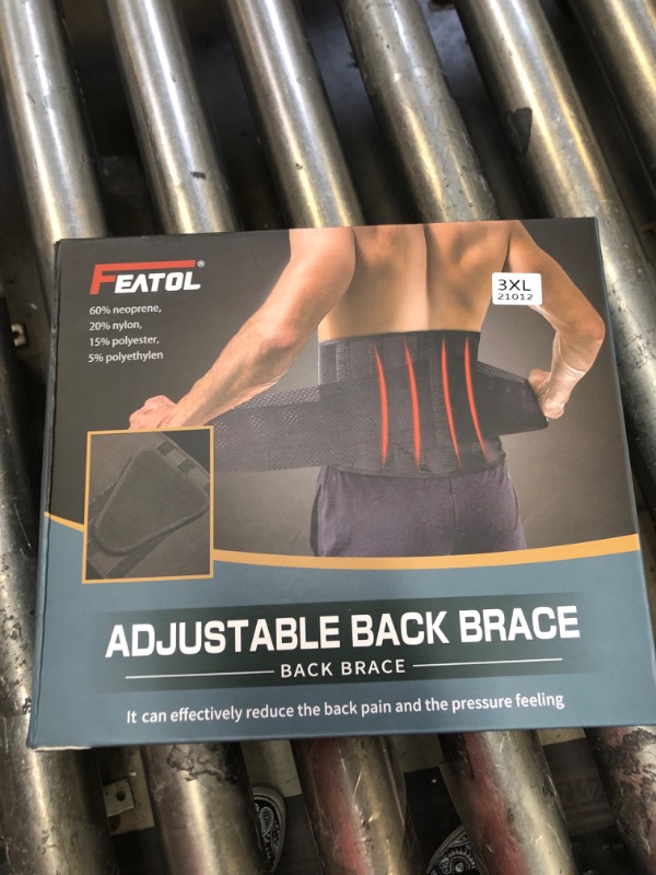 Photo 1 of Back Brace for Lower Back Pain by FEATOL, Breathable Back Support Belt for Women & Men with Lumbar Pad, Lumbar Support Belt for Heavy Lifting & Work, Sciatica, Scoliosis 3XL (Waist Size:54''-63'') Black 3X-Large (Pack of 1)