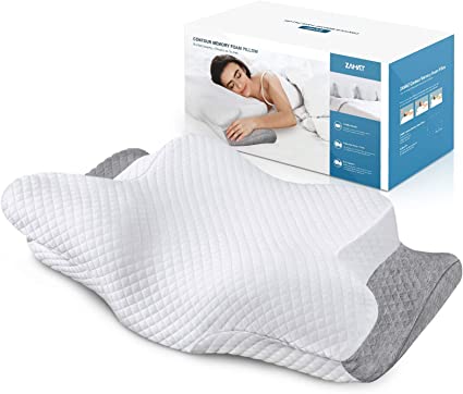 Photo 1 of Adjustable Cervical Memory Foam Pillow, Odorless Neck Pillows for Pain Relief, Orthopedic Contour Pillows for Sleeping with Cooling Pillowcase, Bed Support Pillow for Side, Back, Stomach Sleeper