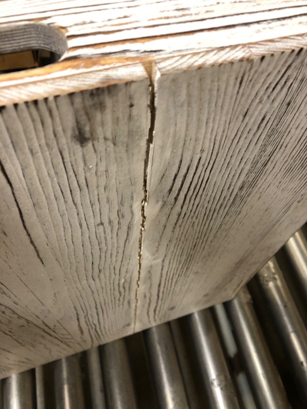 Photo 1 of 16.5" x 16.5" Wood Tray White Rustic Paint 