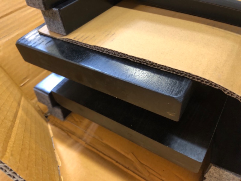Photo 3 of Amazon Basics Solid Wood Saddle-Seat Kitchen Counter Barstool - Set of 2, 29-Inch Height, Black