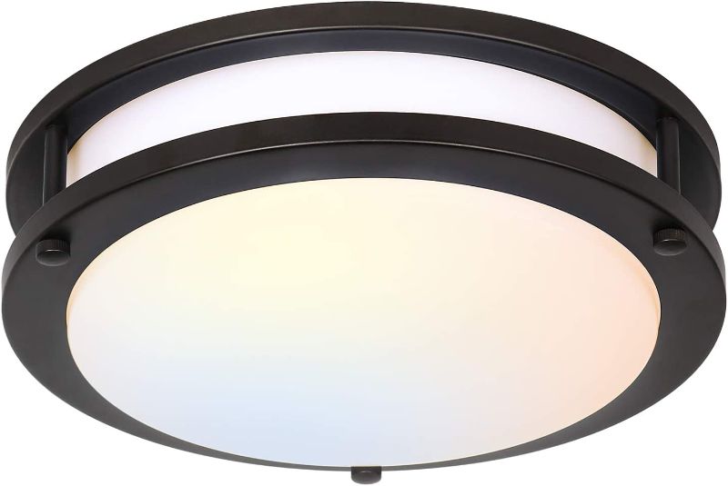 Photo 1 of 13 inch Flush Mount LED Ceiling Light Fixture, 2700K/3000K/3500K/4000K/5000K Adjustable Ceiling Lights, Oil Rubbed Bronze Saturn Dimmable Lighting for Hallway Bathroom Kitchen or Stairwell, ETL Listed
