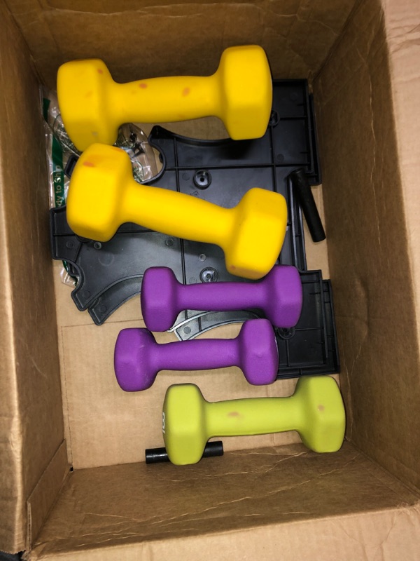 Photo 2 of Amazon Basics Neoprene Workout Dumbbell Multicolor 32-Pounds total - 3 Pairs (3-Lb, 5-Lb, 8-Lb) & Weight Rack Weight Set