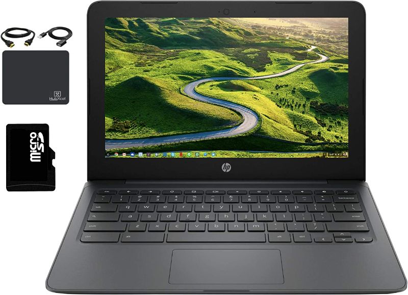 Photo 1 of 2020 HP Premium Chromebook 11.6" HD Laptop Business & Student, Intel Celeron N3350, 4GB RAM, 32GB eMMC+128GB SD Card, HD Webcam, Bluetooth, Chrome OS, Wireless-AC,WiFi, USB-A&C, w/HubXcel Accessories
