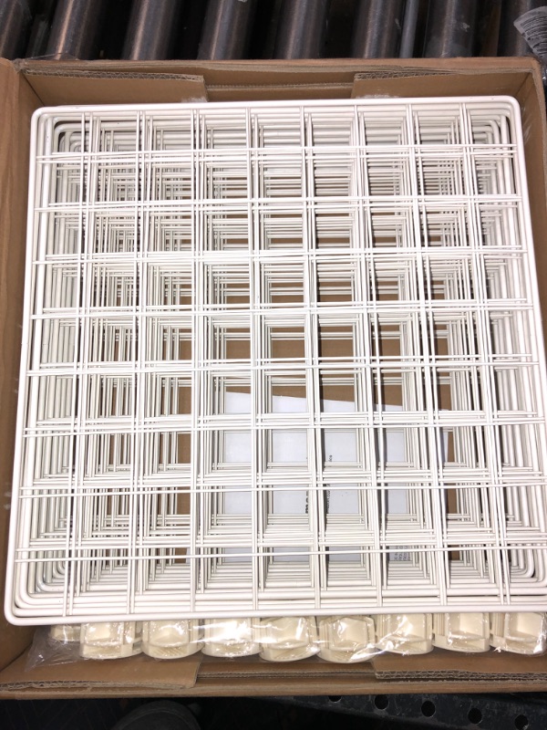 Photo 2 of Amazon Basics 6-Cube Wire Grid Storage Shelves, 14" x 14" Stackable Cubes, White 6 Cube White