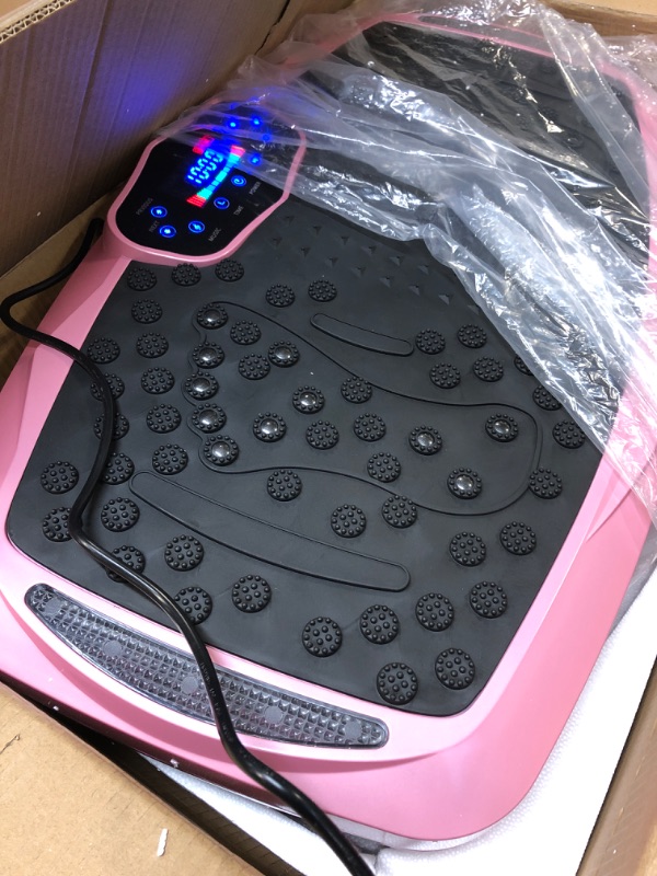 Photo 2 of nimto Vibration Plate Exercise Machine Whole Body Workout Vibration Fitness Platform for Home Fitness & Weight Loss + BT + Remote, 99 Levels Pink