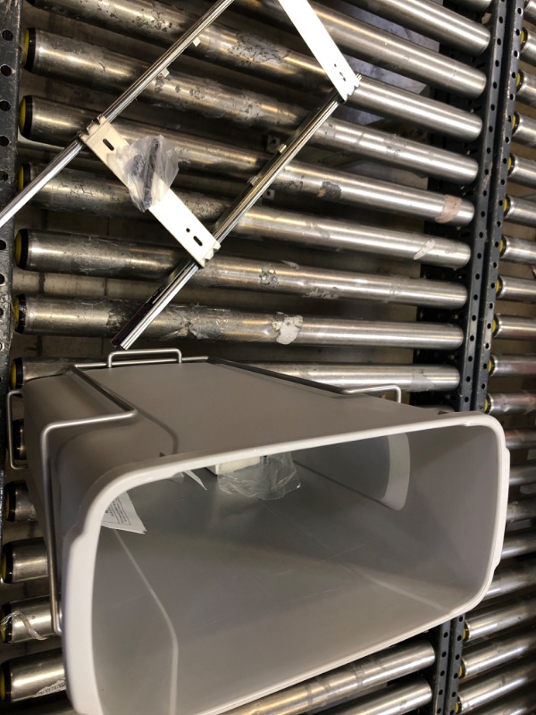 Photo 1 of 8.375 in. x 20.125 in. x 17.313 in. 20 Qt. In-Cabinet Single Soft-Close Bottom-Mount Pull-Out Trash Can - Platinum