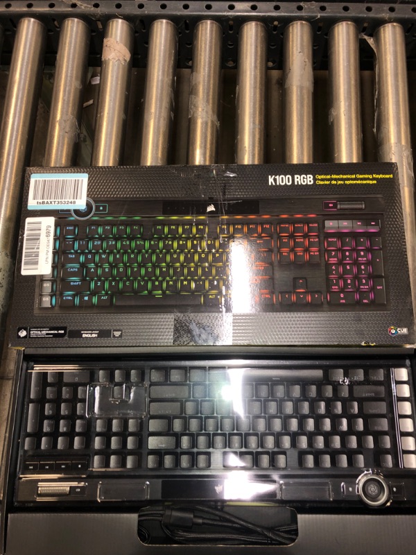 Photo 2 of Corsair K100 RGB Optical-Mechanical Gaming Keyboard - Corsair OPX RGB Optical-Mechanical Keyswitches - AXON Hyper-Processing Technology for 4X Faster Throughput - 44-Zone RGB LightEdge Optical Gaming Keyboard