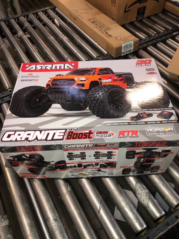 Photo 3 of ARRMA RC Truck 1/10 Granite 4X2 Boost MEGA 550 Brushed Monster Truck RTR with Battery & Charger, Blue, ARA4102SV4T2

