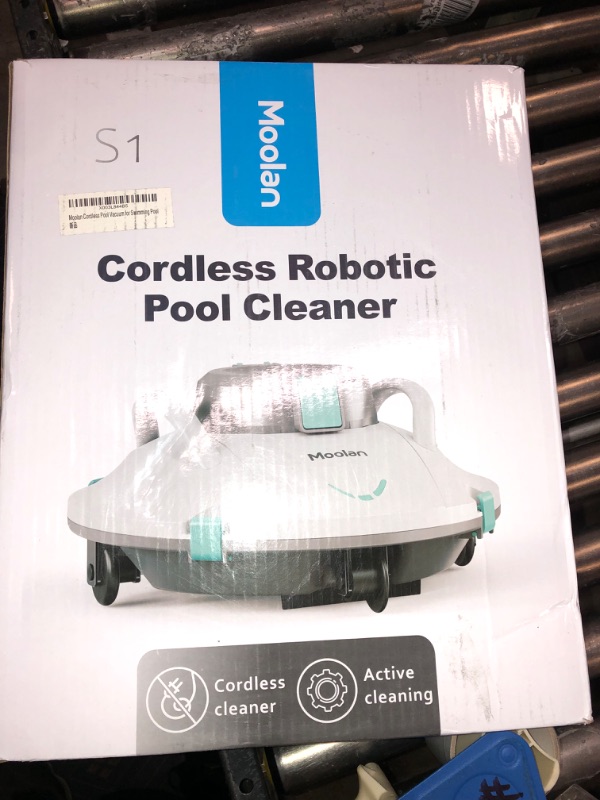 Photo 2 of Moolan Cordless Pool Vacuum Cleaner, Robotic Pool Cleaner, Dual-Motor, Self-Parking, with 140 Mins Maximum Runtime, Pool Vacuum for Above/In Ground Flat Pool Up to 1200 Sq Ft
