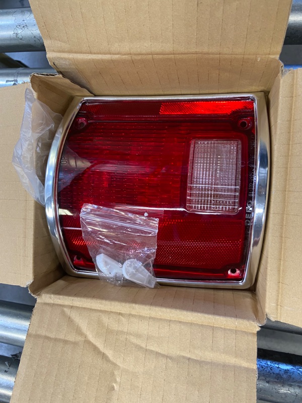 Photo 3 of Brock Replacement Driver Tail Light Lens with Chrome Trim Compatible with 73-91 C/K Pickup Truck 5968329