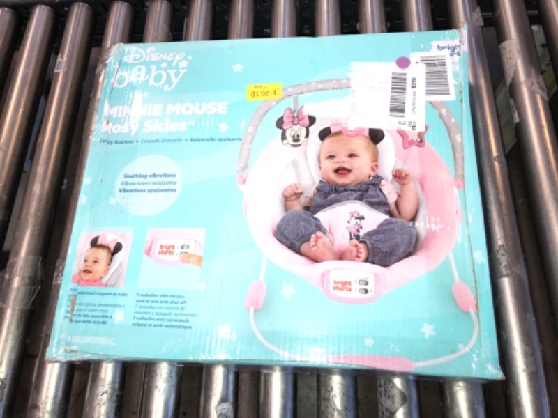 Photo 2 of Bright Starts Minnie Mouse Rosy Skies Cradling Baby Bouncer - Pink