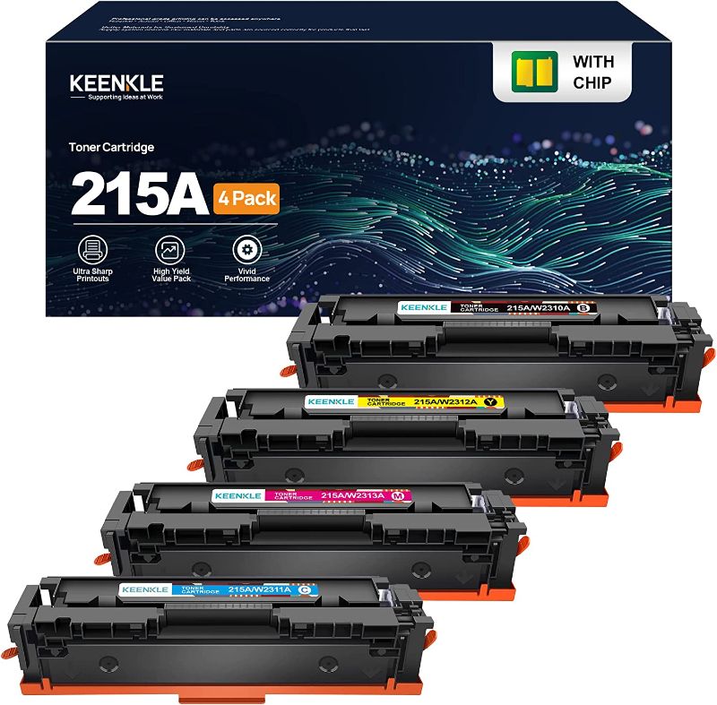 Photo 1 of 215A Toner Cartridges | Replacement for HP 215A Toner Cartridges 4 Pack | Works with HP Color Laserjet Pro M155, HP Color Laserjet Pro MFP M182, M183 Series | W2310A 2311A 2312A 2313A
