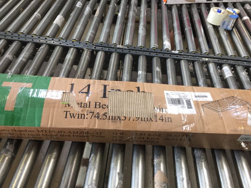 Photo 1 of MAF 14 Inch Twin Metal Platform Bed Frame with Round Corner Legs, 3000 LBS Heavy Duty Steel Slats Support, Noise Free, No Box Spring Needed, Easy Assembly