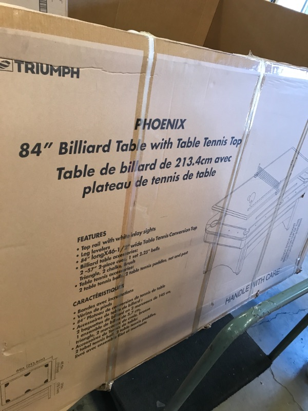 Photo 1 of Triumph Phoenix 84" Billiard Table with Table Tennis Conversion Top for a Game of Pool or an Action-Packed Table Tennis Match