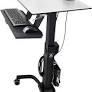 Photo 1 of Ergotron – WorkFit-C Dual Monitor Mobile Standing Desk, Rolling Sit Stand Workstation – for 2 Monitors Up to 24 Inches, 6 to 14 lbs Each