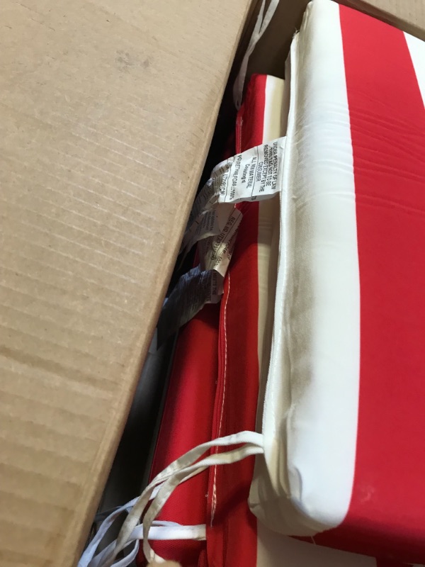 Photo 1 of 4 PCS STRIPED RED AND WHITE CHAIR SEATS 