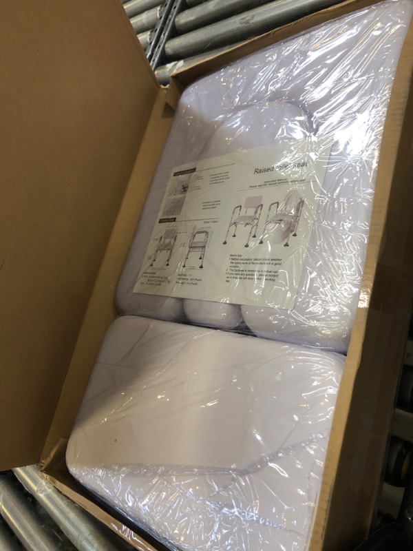 Photo 1 of Toilet Seat Riser with Handles and Soft Back, Toilet Seat Risers for Seniors and Disabled with Padded Seat, Width and Height Adjustable 3-in-1 Raised Toilet Seat with Handles