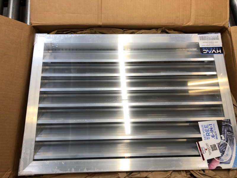 Photo 1 of 24" w X 16" h Aluminum Exterior Vent for Walls & Crawlspace - Rain & Waterproof Air Vent with Screen Mesh - HVAC Grille - Aluminum [Outer Dimensions 25.5”w x 17.5”h] 24 x 16 Anodized Aluminum