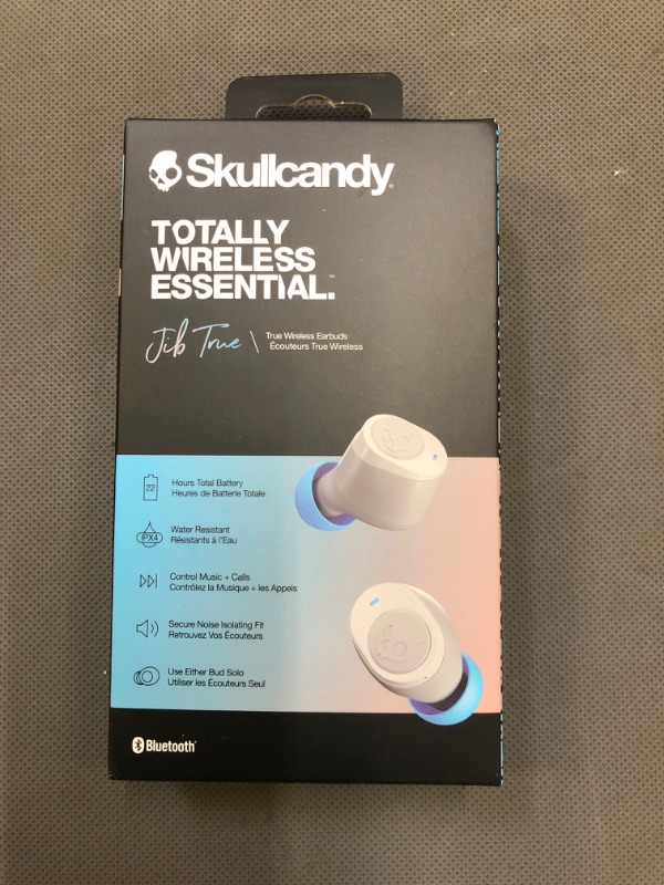 Photo 3 of Skullcandy Jib True Wireless in-Ear Earbuds - Light Grey/Blue Jib True Light Grey/Blue