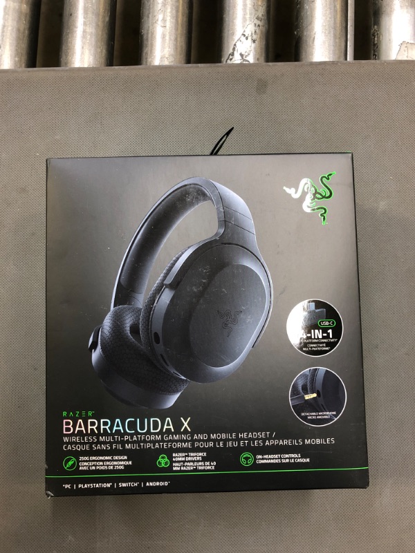 Photo 3 of Razer Barracuda X Wireless Multi-Platform Gaming and Mobile Headset (2021 Model): 250g Ergonomic Design - Detachable HyperClear Mic - 20 Hr Battery - Compatible w/PC, PS5, Switch, & Android - Black Classic Black Headset