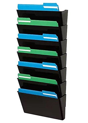 Photo 1 of 1InTheHome Expandable Wall File Organizer, Letter-Sized,"7 Pocket, Black" 7 Pocket Black