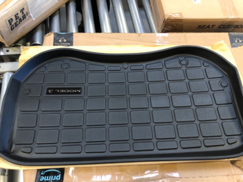 Photo 2 of BASENOR 2023 2022 2021 Tesla Model 3 Frunk Mat Front Liner All-Protection Heavy Duty Cargo Mats Accessories