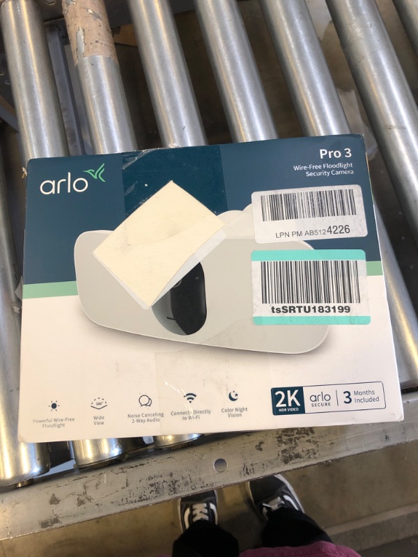 Photo 3 of Arlo Pro 3 Floodlight Camera - Wireless Security, 2K Video & HDR, Color Night Vision, 2 Way Audio, Wire-Free, Direct to WiFi No Hub Needed, 160° View, Works with Alexa, White - FB1001 White Camera