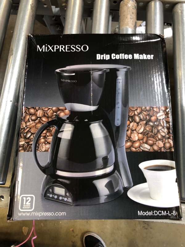 Photo 3 of Mixpresso 8-Cup Drip Coffee Maker Programmable, Coffee Pot Machine Including Reusable And Removable Coffee Filter, Black Electric Coffee Maker 8 Cup