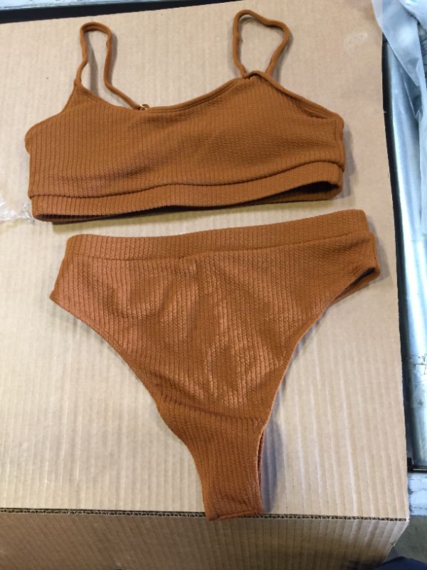 Photo 1 of 2 PC BROWN WOMENS MEDIUM SWIMSUIT 