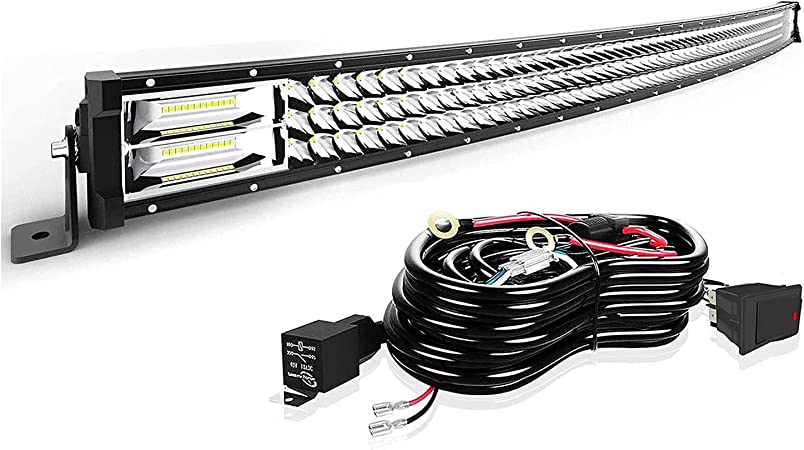 Photo 1 of TURBO SII 50 Inch Curved Light Bar 684W Tri Row Flood and Spot Combo Beam for Offroad Driving SUV 4WD Truck Car ATV 4X4 with Wirng Harness Kit