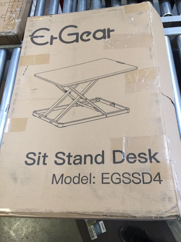Photo 2 of ErGear Standing Desk Converter Height Adjustable Stand Up Desktop Riser, 28" Ergonomic Gas Spring Sit to Stand Workstation for Laptop and Monitor Home Office (EGSSD4) - LIKE NEW