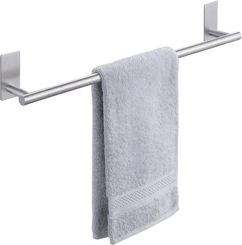 Photo 1 of Adhesive Towel Bar for Bathroom Wall, Bath Towel Holder, Towel Rack No Drill, SUS304 Stainless Steel Brushed Finish, BTH7300S60-2